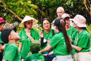 The two groups discussed and answered questions from the guides.